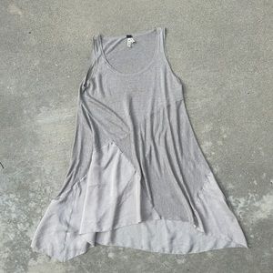 Sleeveless Silk Lightweight Mixed Media Dress- Silk